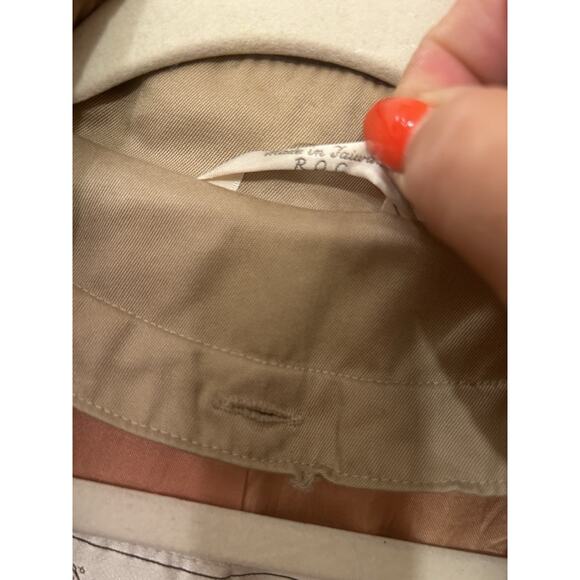 Vintage Evan Picone Trench Coat Women’s 14 1/2 Water Resistant Beige Khaki Pink - Picture 8 of 9